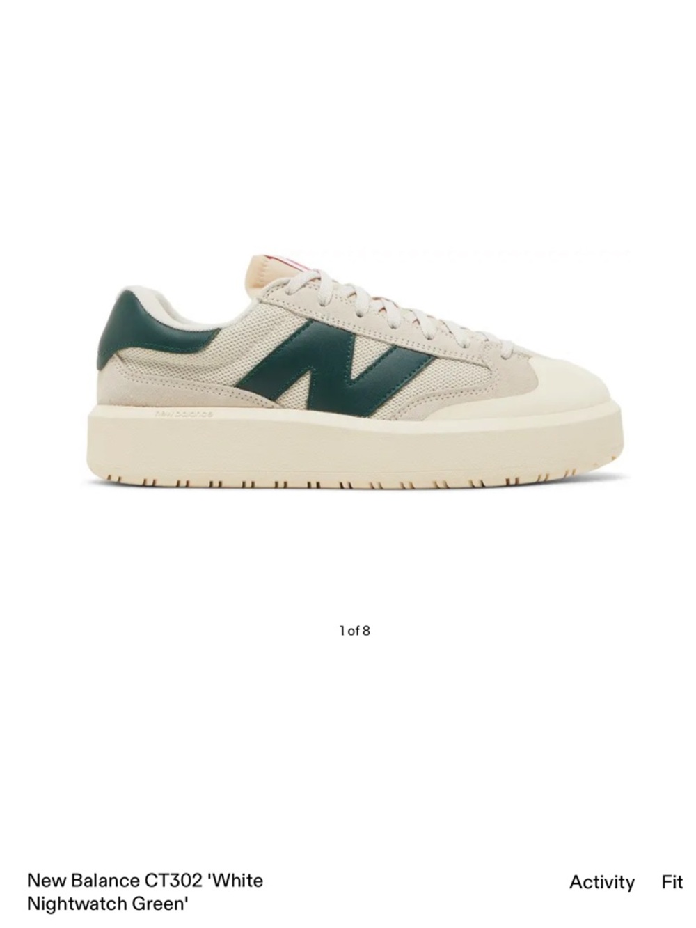 New Balance Cream and Green Low-Top Sneakers CT302